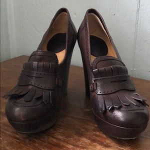Frye Heeled Platform Loafer Style Shoes